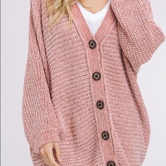 Listicle Sweaters - NWT Blush Women’s Listicle Chenille Knit Cardigan